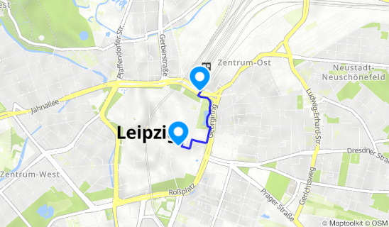 Kartenausschnitt Leipzig Hbf